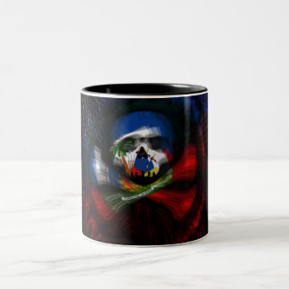 Caneca De Café Em Dois Tons Bandeira de pirata haitiana
