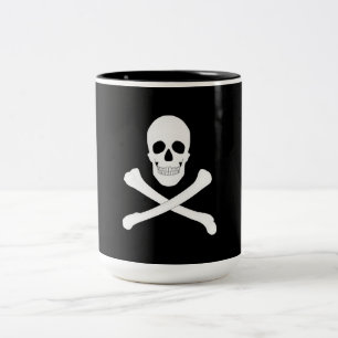 Caneca De Café Em Dois Tons Bandeira de Pirata (Jolly Roger)