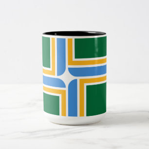 Caneca De Café Em Dois Tons Bandeira de Portland (Oregon)
