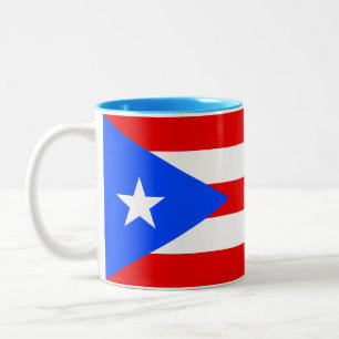 Caneca De Café Em Dois Tons Bandeira de Porto Rico