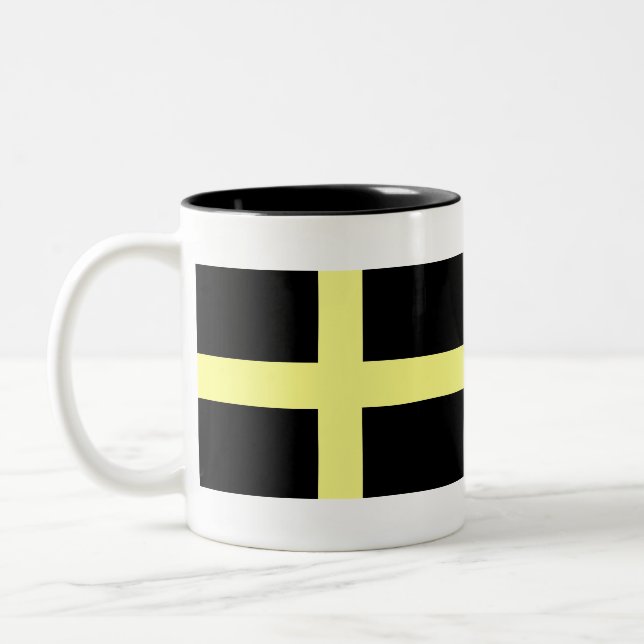Caneca De Café Em Dois Tons bandeira de são davi (Esquerda)