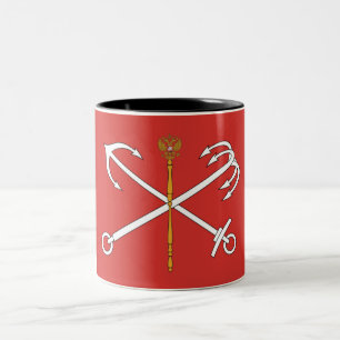 Caneca De Café Em Dois Tons Bandeira de São Petersburgo (Rússia)