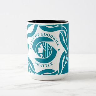 Caneca De Café Em Dois Tons Bandeira de Seattle (Washington)