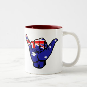 Caneca De Café Em Dois Tons Bandeira de Shaka Austrália