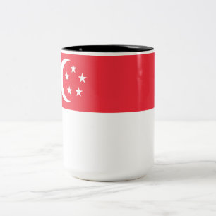 Caneca De Café Em Dois Tons Bandeira de Singapura