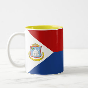 Caneca De Café Em Dois Tons Bandeira de Sint Maarten
