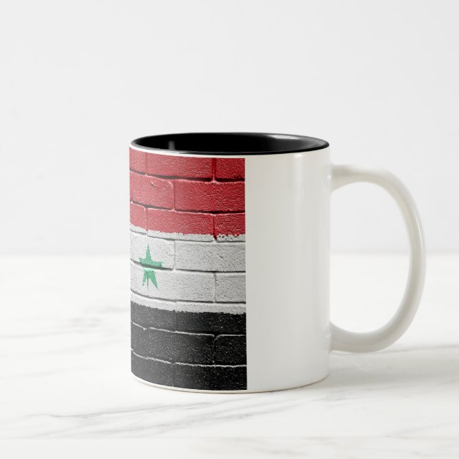 Caneca De Café Em Dois Tons Bandeira de Syria (Direita)