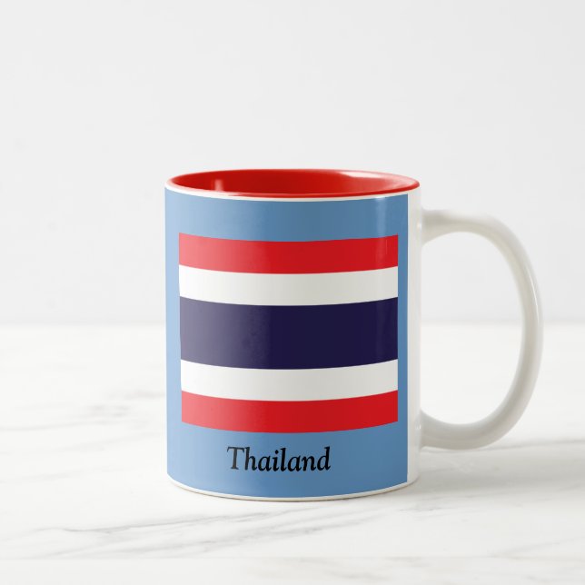 Caneca De Café Em Dois Tons Bandeira de Tailândia (Direita)