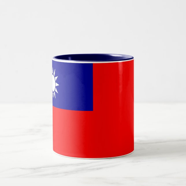 Caneca De Café Em Dois Tons Bandeira de Taiwan (Centro)