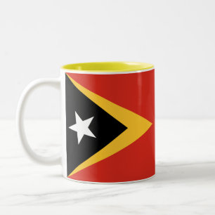 Caneca De Café Em Dois Tons Bandeira de Timor Leste