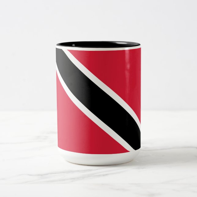 Caneca De Café Em Dois Tons Bandeira de Trinidad e Tobago (Centro)
