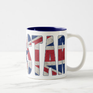 Caneca De Café Em Dois Tons Bandeira de Union Jack da estrela do rock