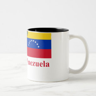Caneca De Café Em Dois Tons Bandeira de Venezuela com nome