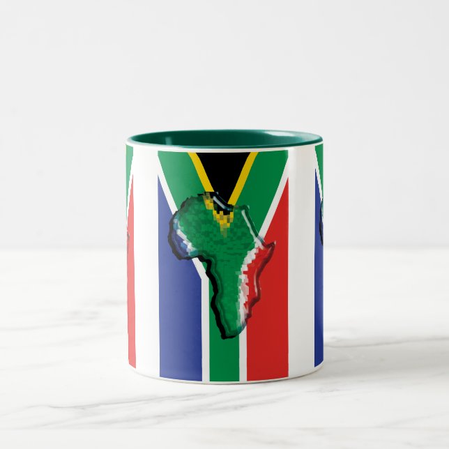 Caneca De Café Em Dois Tons Bandeira do africano de África do Sul RSA (Centro)