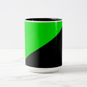 Caneca De Café Em Dois Tons Bandeira do Anarquismo Verde
