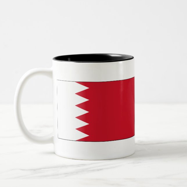 Caneca De Café Em Dois Tons Bandeira do Bahrein (Esquerda)
