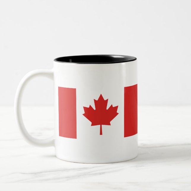 Caneca De Café Em Dois Tons Bandeira do Canadá (Esquerda)