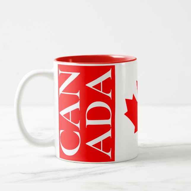 Caneca De Café Em Dois Tons Bandeira do Canadá (Esquerda)