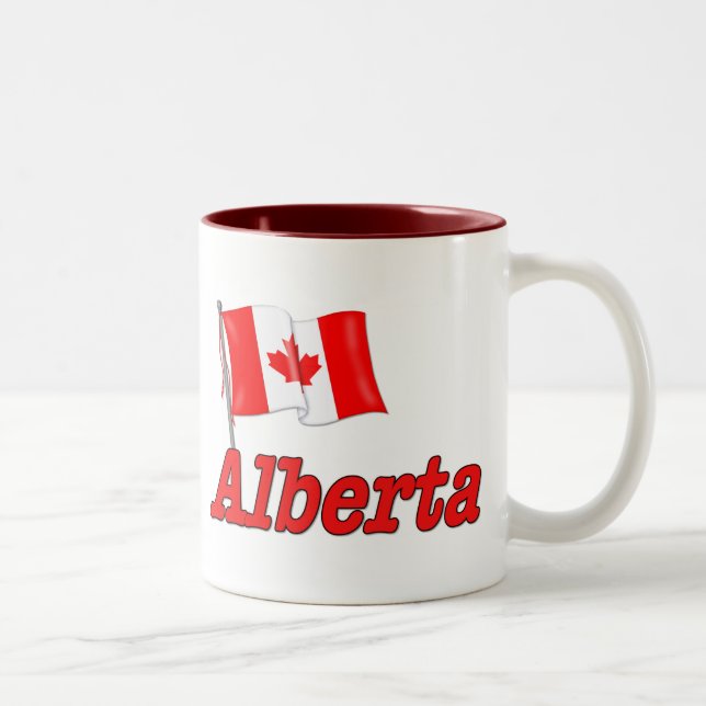 Caneca De Café Em Dois Tons Bandeira do Canadá - Alberta (Direita)