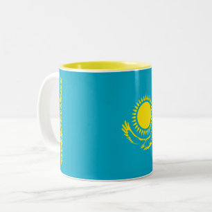 Caneca De Café Em Dois Tons Bandeira do Cazaquistão