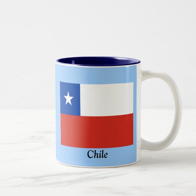 Caneca De Café Em Dois Tons Bandeira do Chile (Direita)