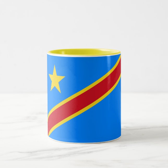 Caneca De Café Em Dois Tons Bandeira do Congo Quinxassa (Centro)