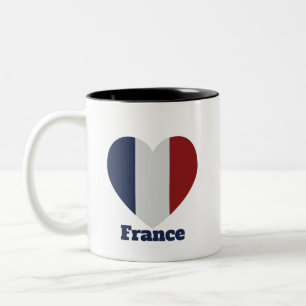 Caneca De Café Em Dois Tons Bandeira do Coração da França
