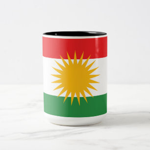 Caneca De Café Em Dois Tons Bandeira do Curdistão