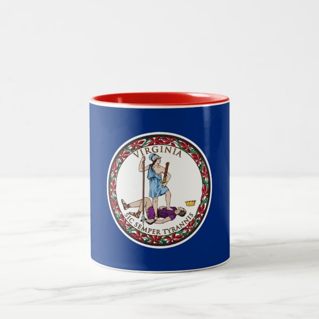 Caneca De Café Em Dois Tons Bandeira do Estado da Virgínia (Centro)