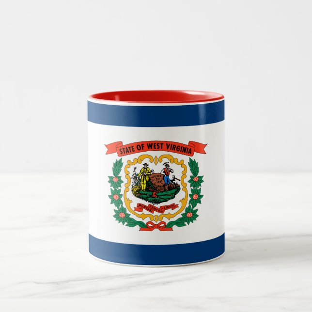 Caneca De Café Em Dois Tons Bandeira do Estado da Virgínia Ocidental (Centro)