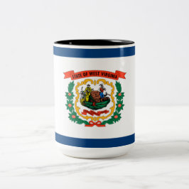 Caneca De Café Em Dois Tons Bandeira do Estado da Virgínia Ocidental