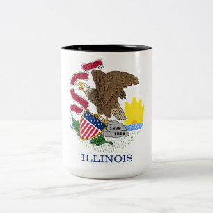 Caneca De Café Em Dois Tons Bandeira do Estado de Illinois
