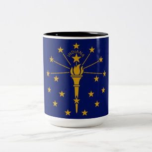 Caneca De Café Em Dois Tons Bandeira do Estado de Indiana