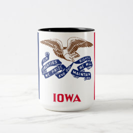 Caneca De Café Em Dois Tons Bandeira do Estado de Iowa