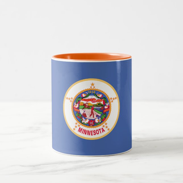 Caneca De Café Em Dois Tons Bandeira do Estado de Minnesota (Centro)