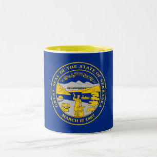 Caneca De Café Em Dois Tons Bandeira do Estado de Nebraska