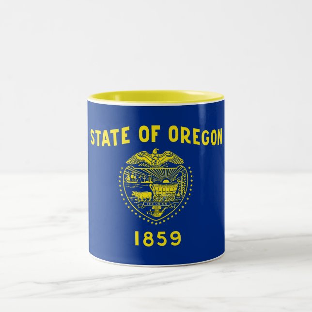 Caneca De Café Em Dois Tons Bandeira do estado de Oregon (Centro)