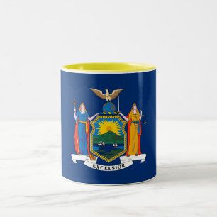 Caneca De Café Em Dois Tons Bandeira do Estado Patriótico de Nova Iorque