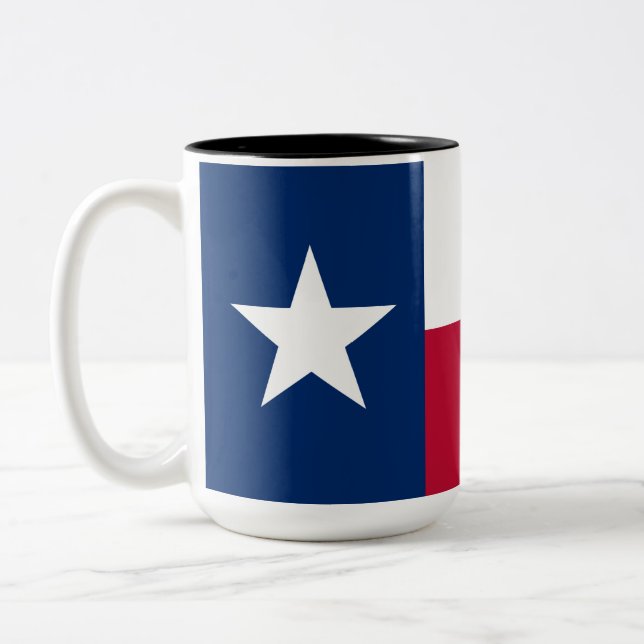 Caneca De Café Em Dois Tons Bandeira do Estado Texano (Texas) (Esquerda)