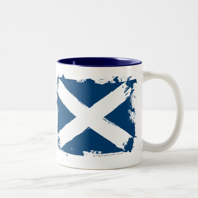 Caneca De Café Em Dois Tons Bandeira do Grunge de Scotland (Direita)