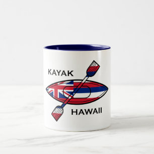 Caneca De Café Em Dois Tons Bandeira do Havaí de Kayak
