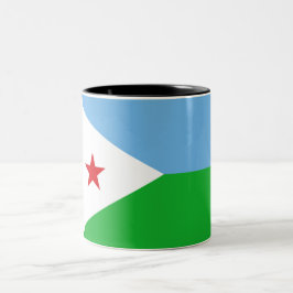 Caneca De Café Em Dois Tons Bandeira do Jibuti (nação africana)
