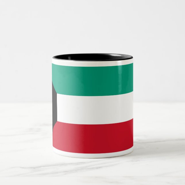 Caneca De Café Em Dois Tons Bandeira do Kuwait (Centro)