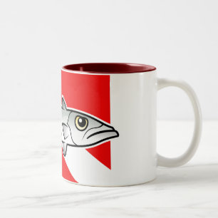 Caneca De Café Em Dois Tons Bandeira do mergulho do Barracuda