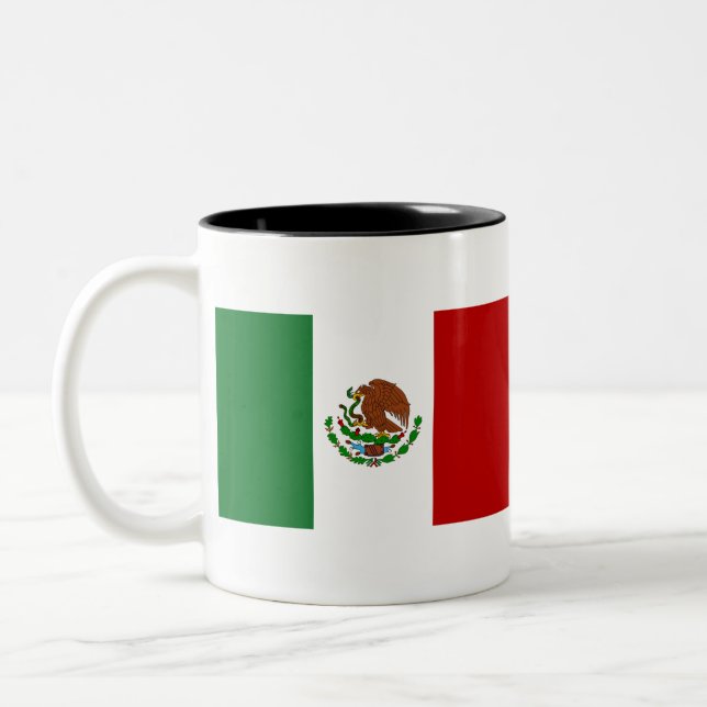 Caneca De Café Em Dois Tons Bandeira do México (Esquerda)