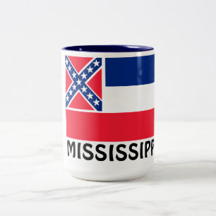 Caneca De Café Em Dois Tons bandeira do Mississippi