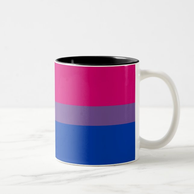 Caneca De Café Em Dois Tons Bandeira do Orgulho Bissexual (Direita)