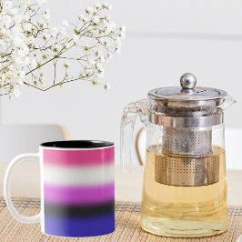 Caneca De Café Em Dois Tons Bandeira do Orgulho Genderfluid Gradiente – Bandei