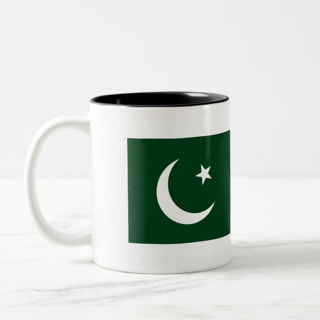 Caneca De Café Em Dois Tons Bandeira do Paquistão (Esquerda)
