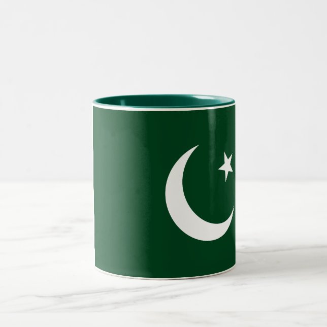 Caneca De Café Em Dois Tons Bandeira do Paquistão (Centro)